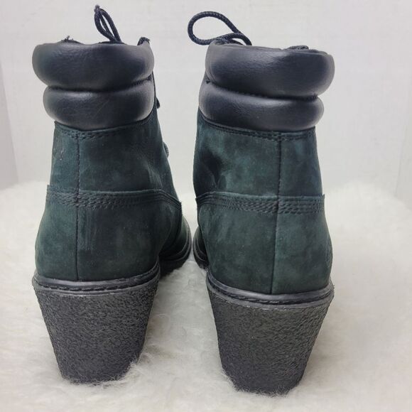 Timberland Amston Nubuck Leather Lace Up Wedge Heel Ankle Boots Shoes Size 9.5 - Picture 4 of 8